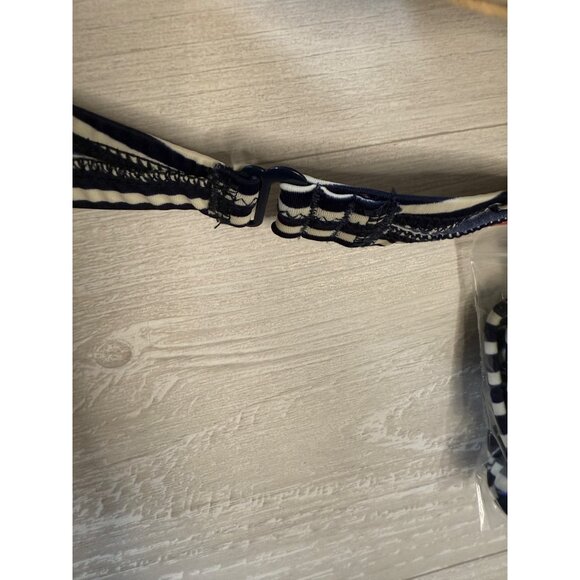 Navy Blue Striped Strapless Underwire Bra With‎ Removable Straps - Picture 9 of 10